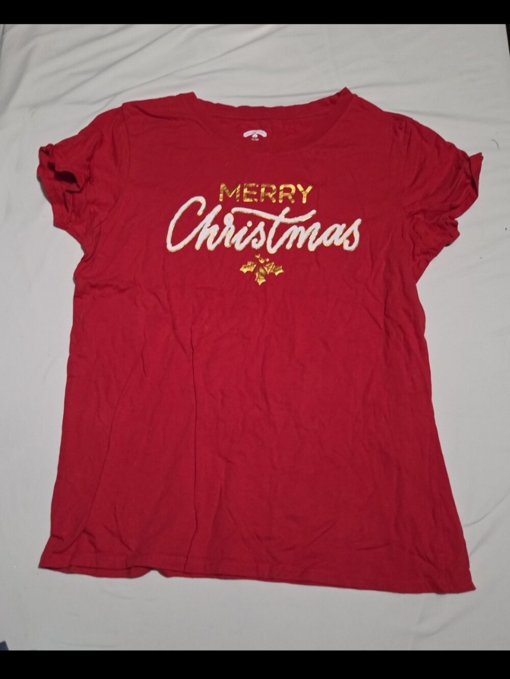 Holiday time Women's XL red merry Christmas shirt #25